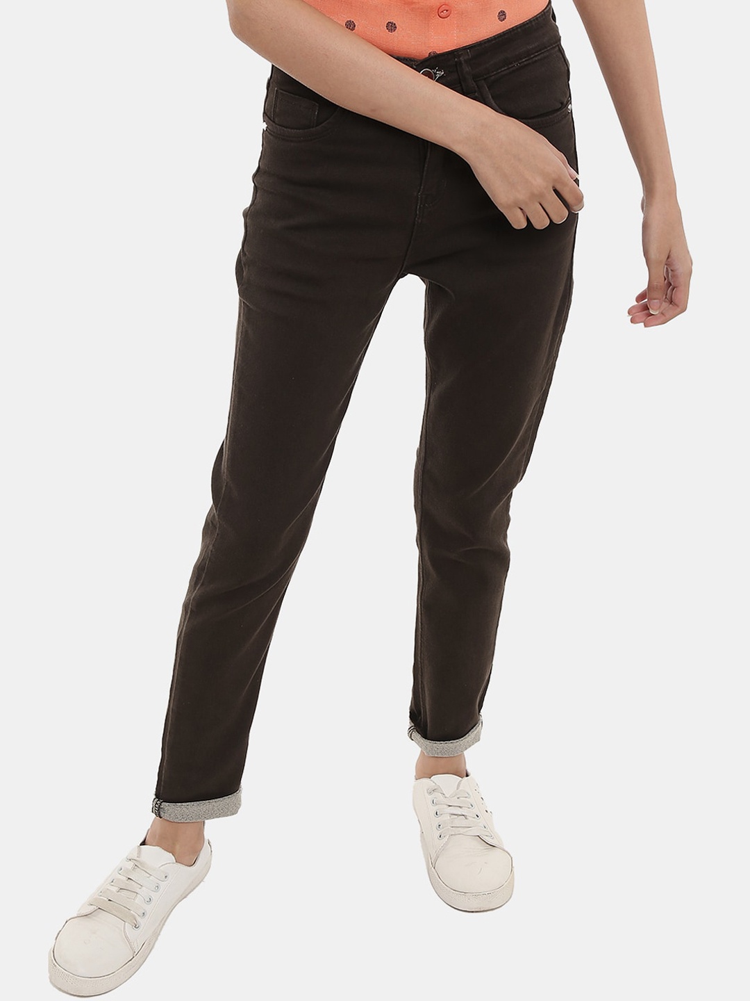 

V-Mart Women Classic Cotton Chinos Trousers, Brown