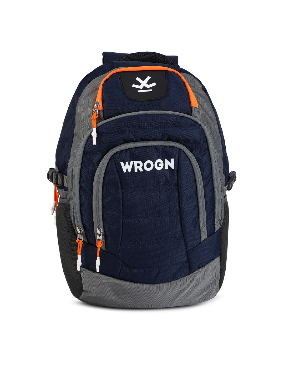 

WROGN Unisex Brand Logo Backpack with Reflective Strip, Navy blue