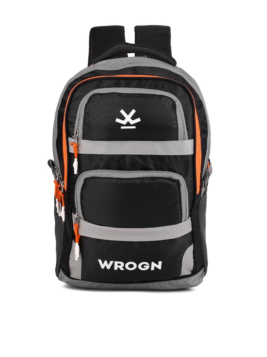 

WROGN Typography Backpack with Reflective Strip, Black
