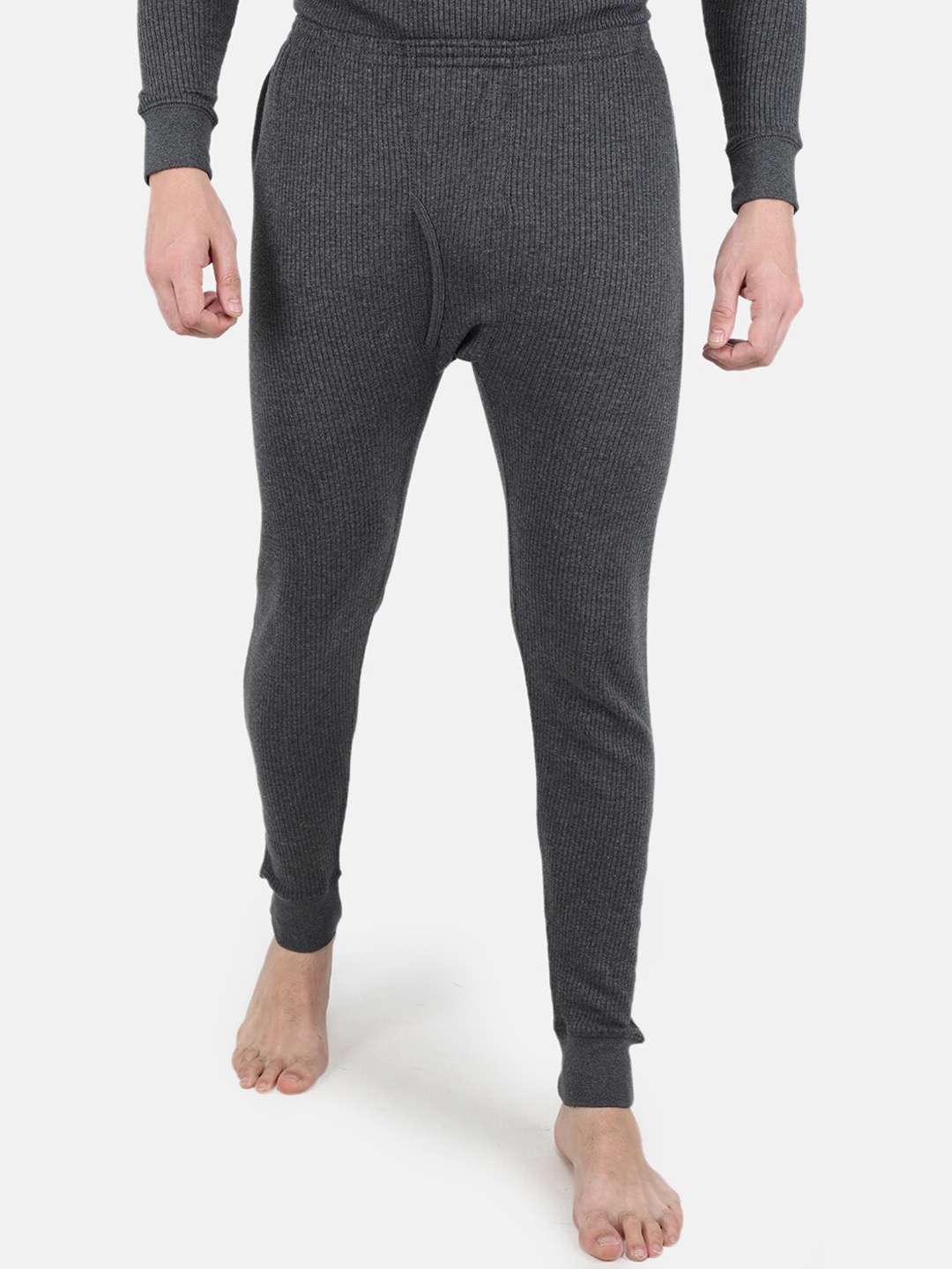 

Monte Carlo Men Ribbed Cotton Thermal Bottoms, Grey