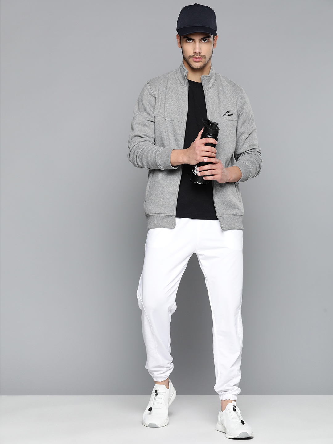 

Alcis Men Running Sporty Jacket, Grey melange