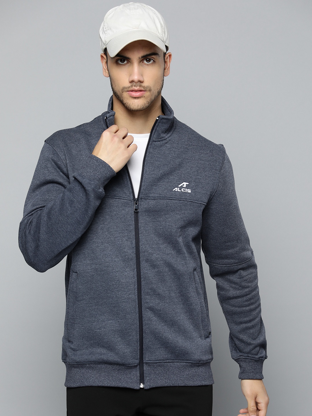 

Alcis Men Running Open Front Jacket, Navy blue