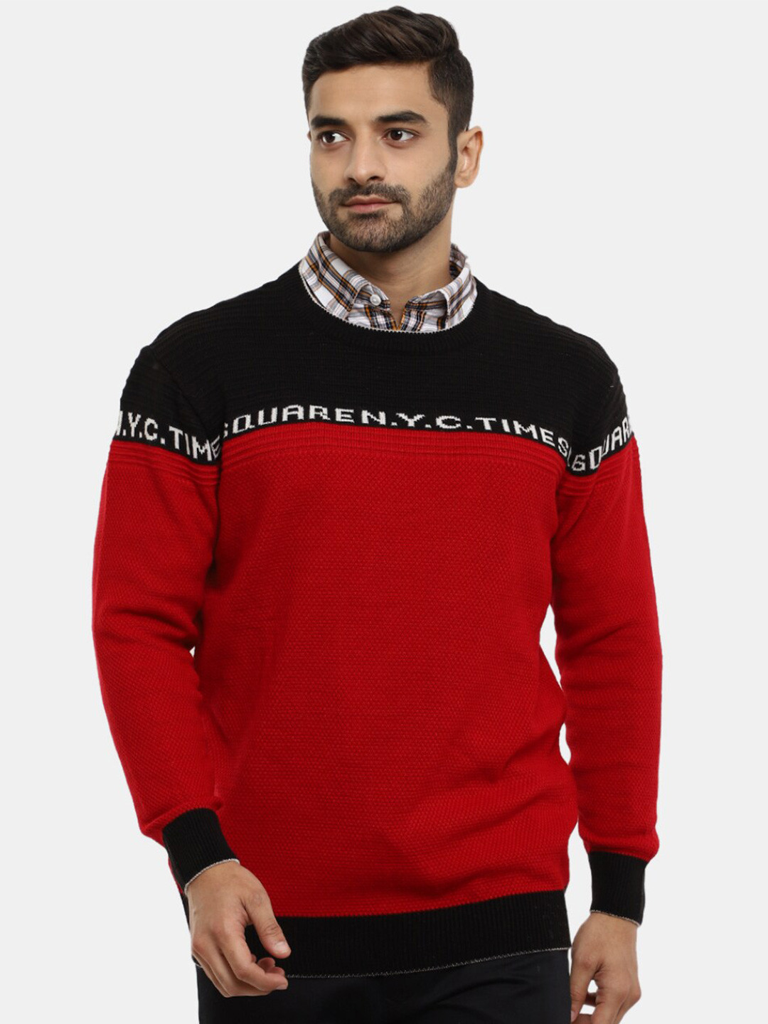 

V-Mart Men Round Neck Sweatshirt, Red