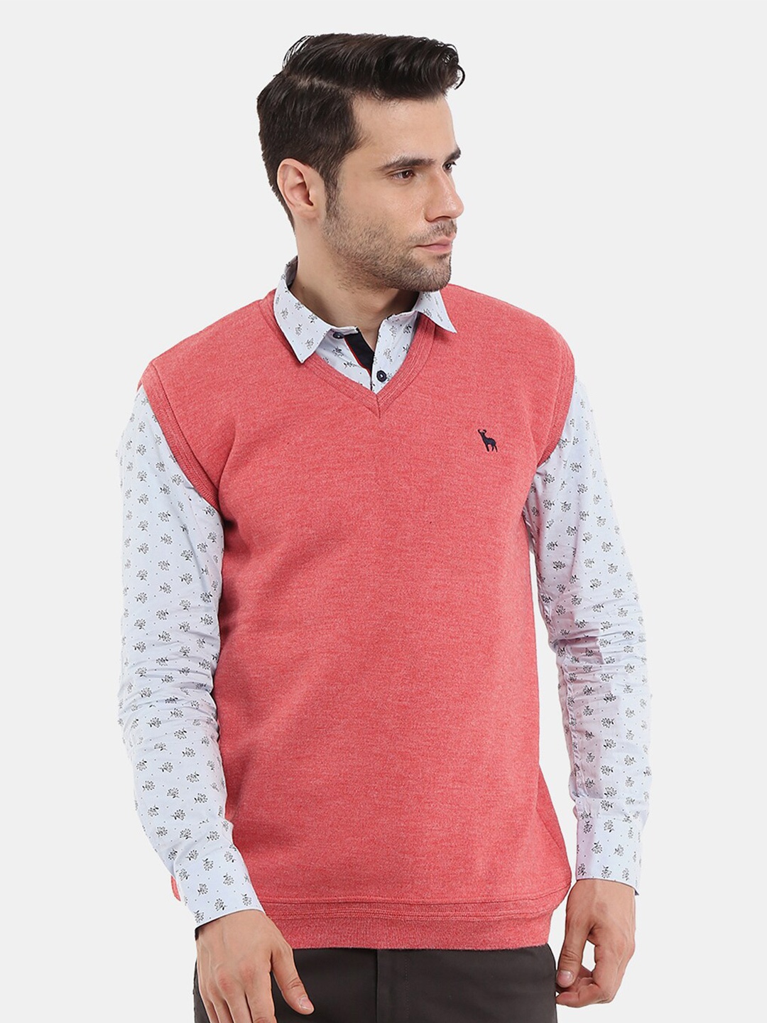 

V-Mart Men Solid Pullover Sweatshirt, Peach