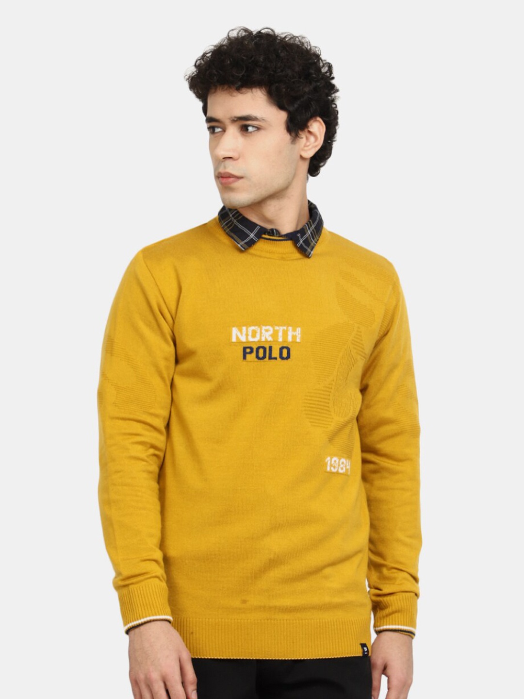 

V-Mart Men Round Neck Pullover Sweatshirt, Mustard