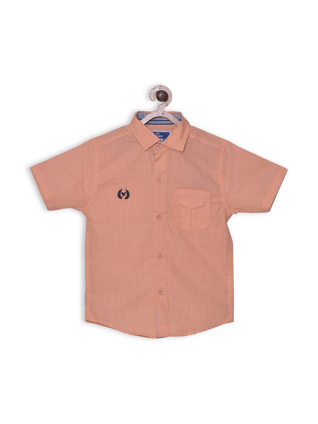 

612League Boys Standard Casual Cotton Shirt, Orange