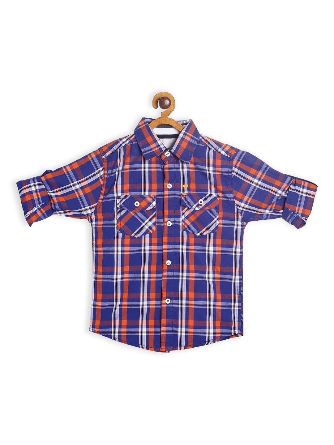 

612League Boys Standard Checked Casual Cotton Shirt, Blue