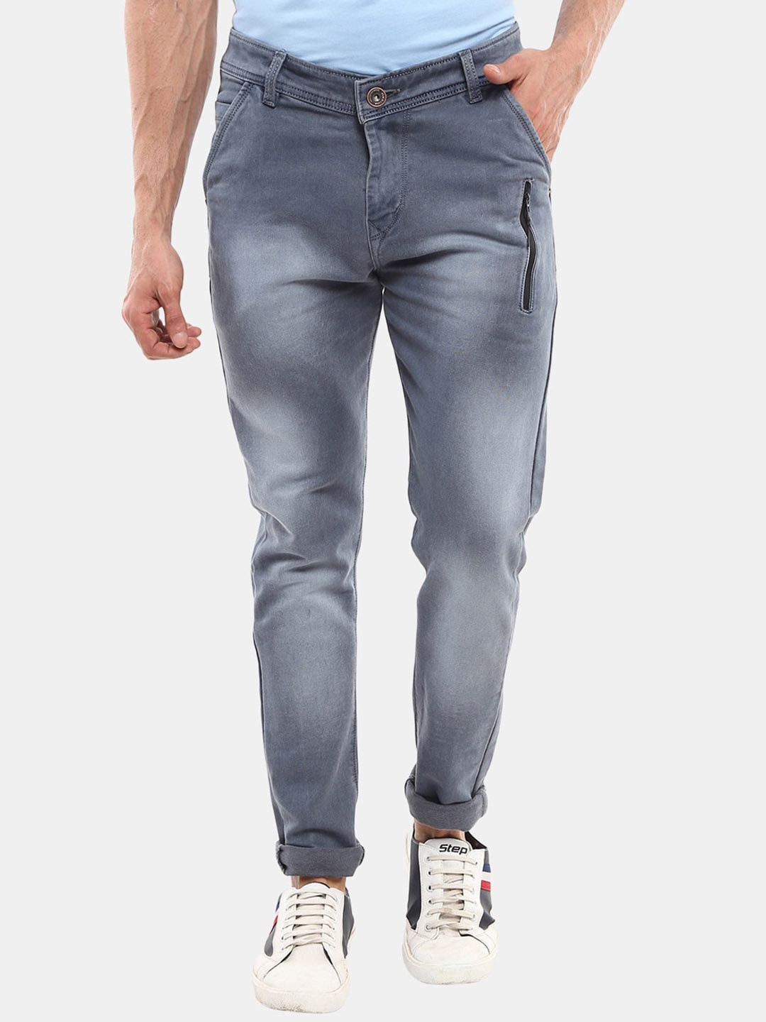 

V-Mart Men Classic Heavy Fade Cotton Jeans, Grey