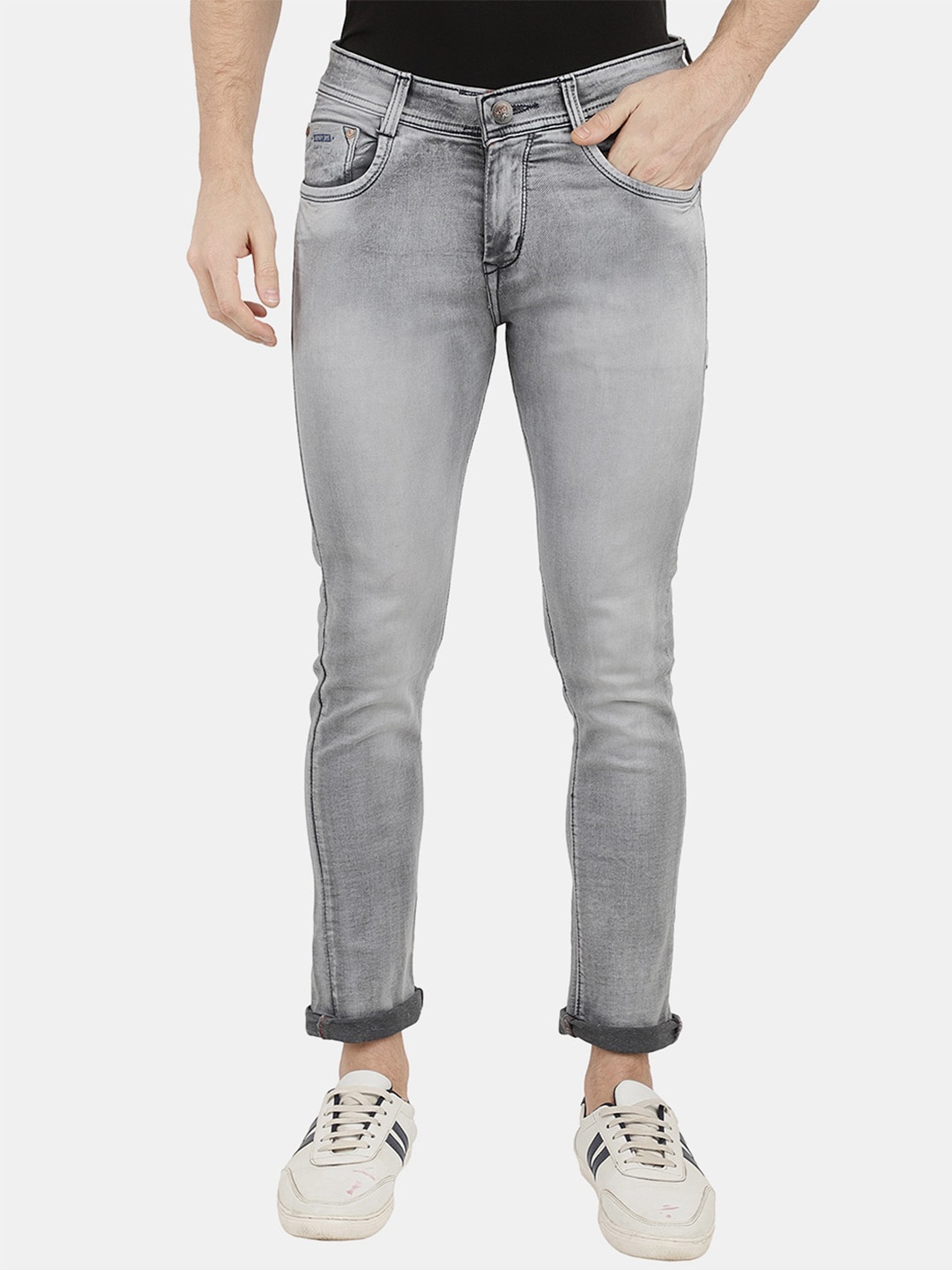 

V-Mart Men Classic Slim Fit Heavy Fade Cotton Jeans, Grey