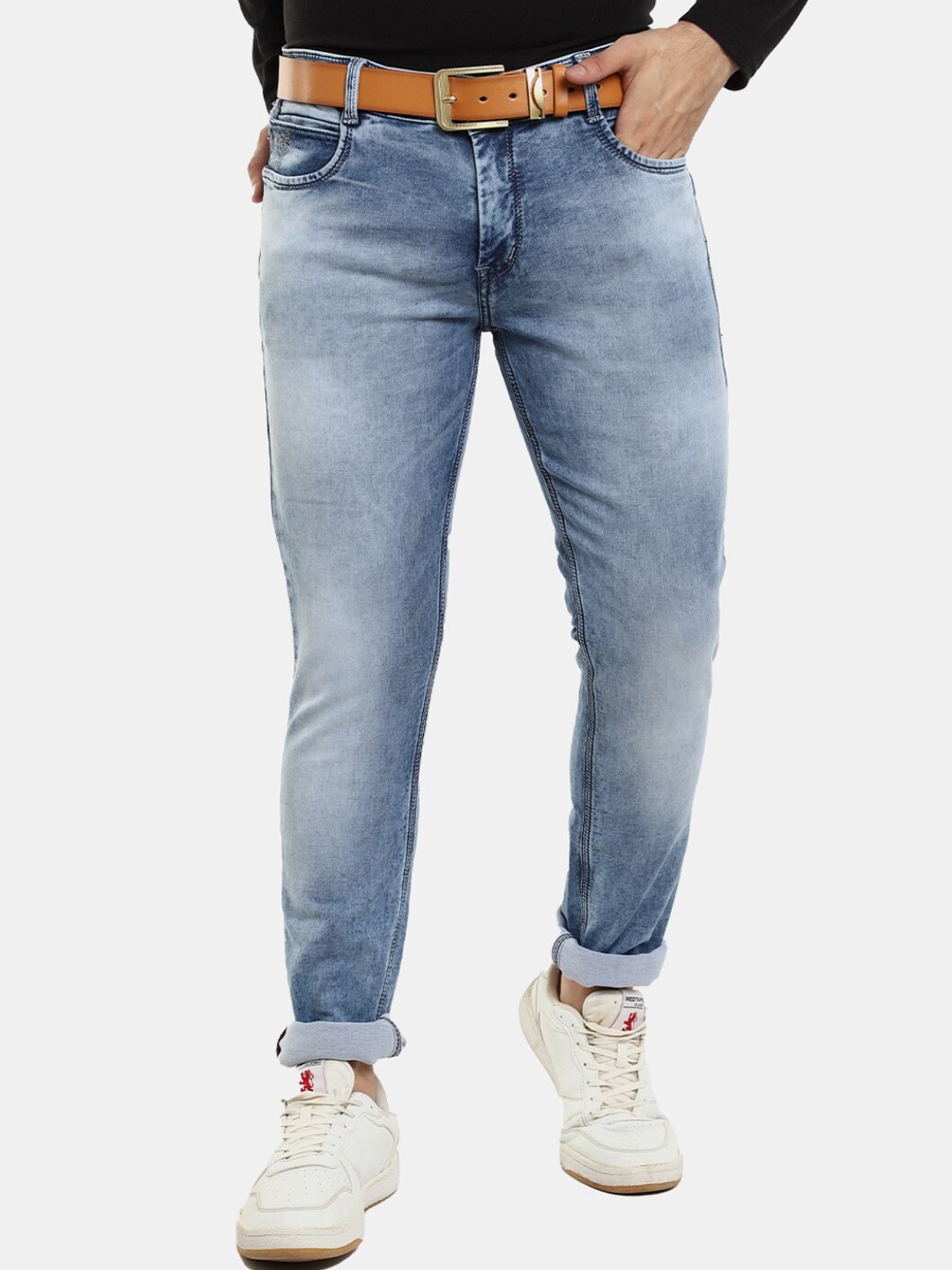 

V-Mart Men Classic Slim Fit Heavy Fade Cotton Jeans, Blue