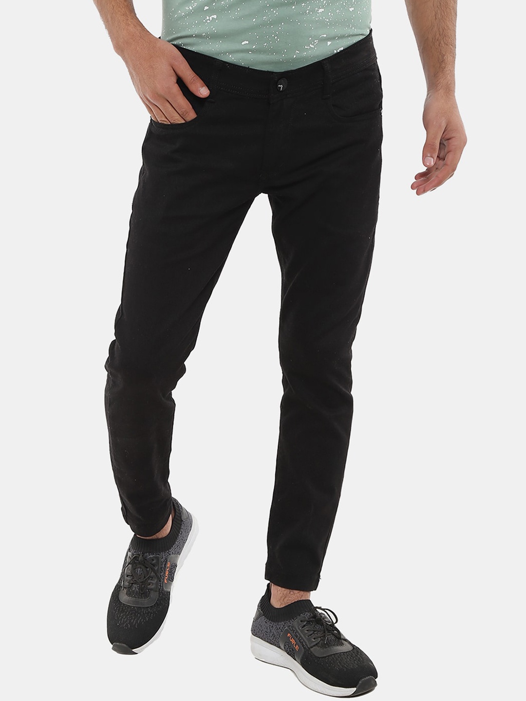 

V-Mart Men Classic Slim Fit Cotton Jeans, Black