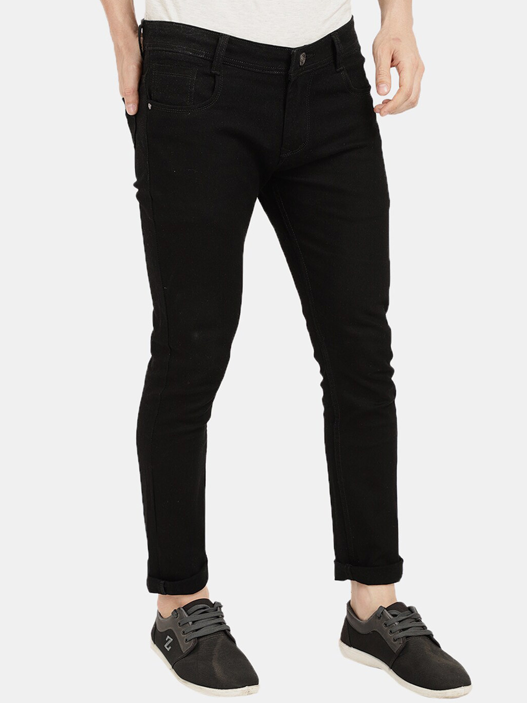 

V-Mart Men Cotton Classic Slim Fit Jeans, Black