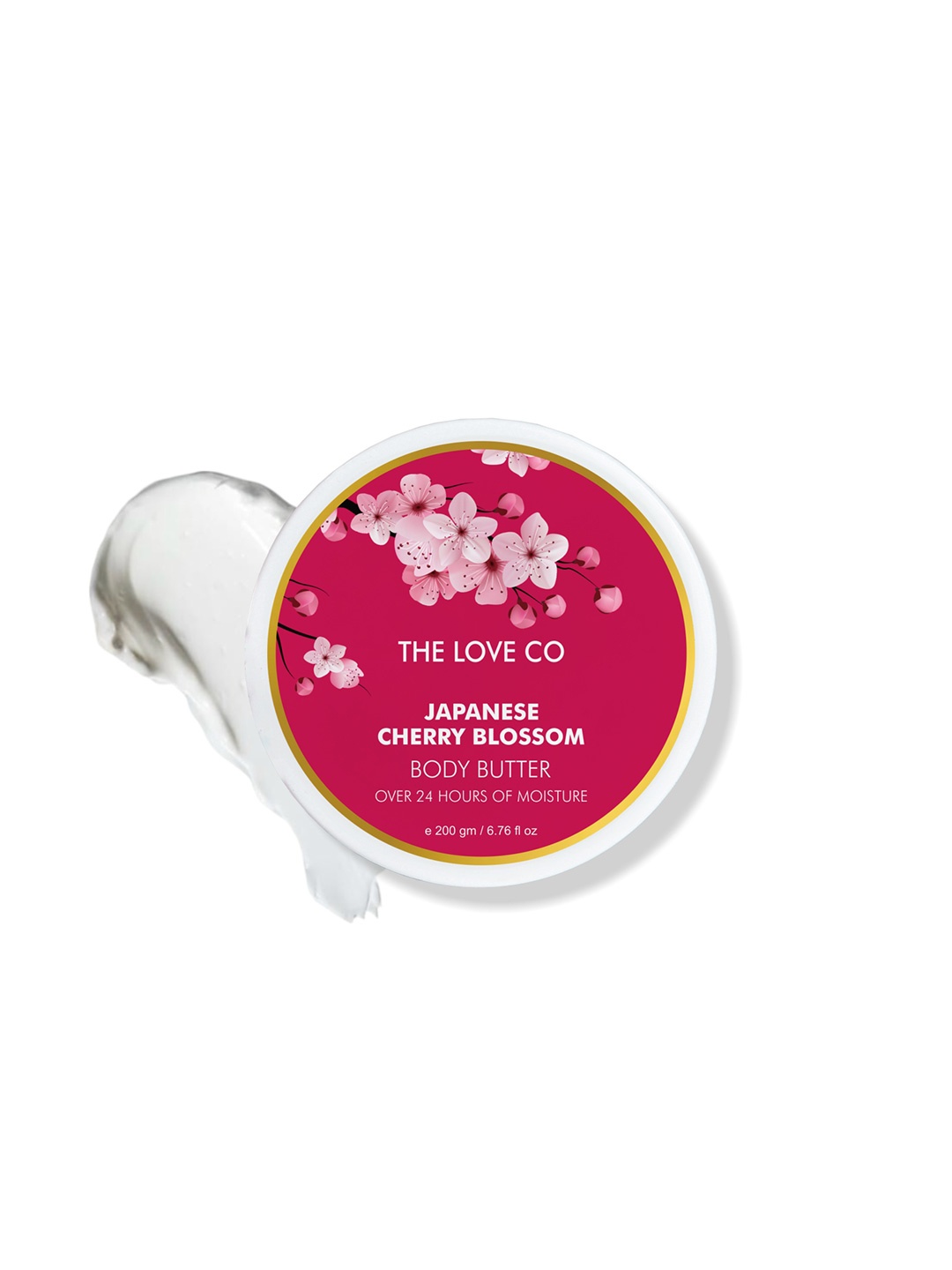 

THE LOVE CO. Organic Luxury Japanese Cherry Blossom Body Butter for Very Dry Skin - 200g, White