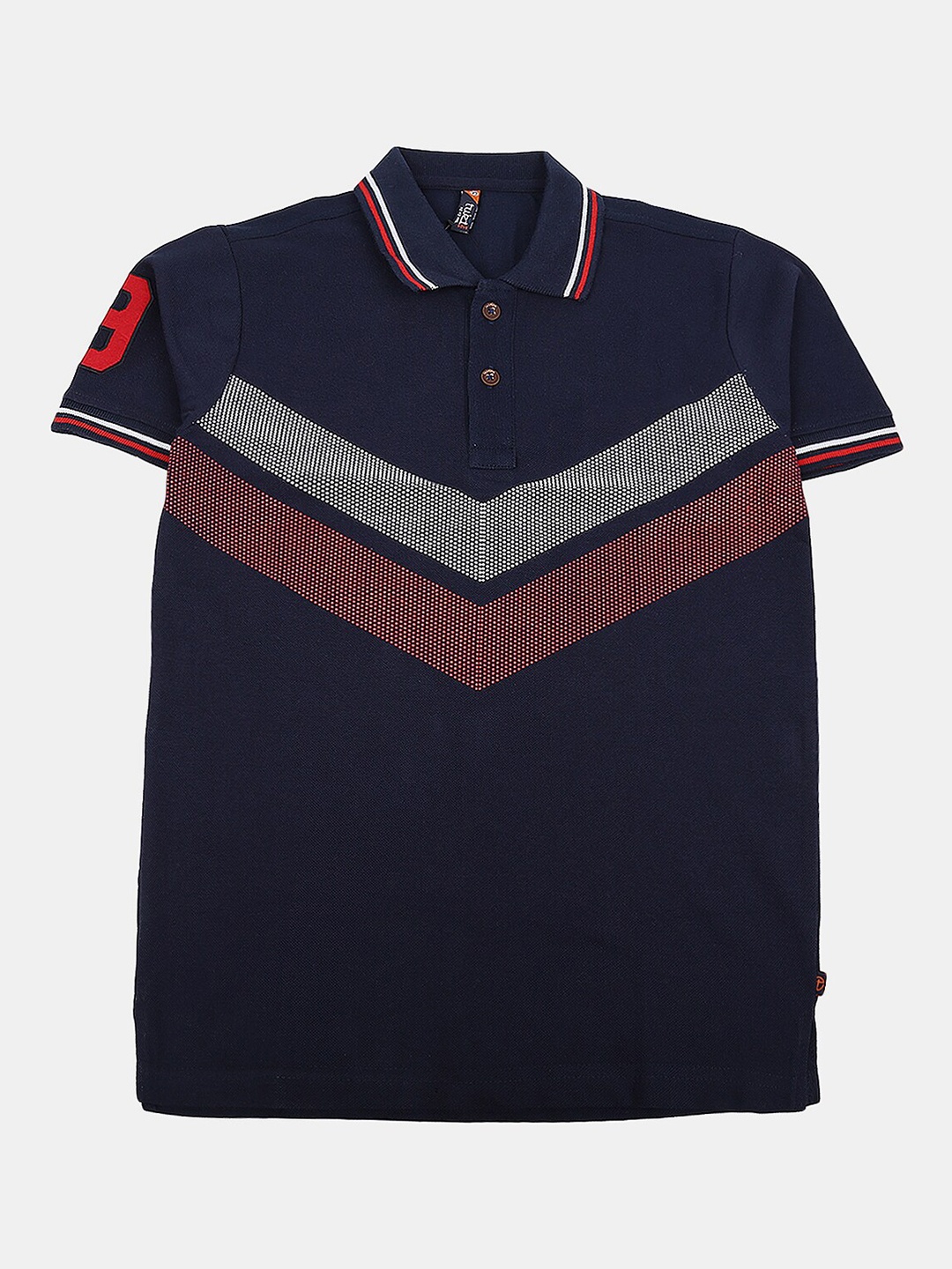 

V-Mart Boys Colourblocked Polo Collar Cotton T-shirt, Navy blue