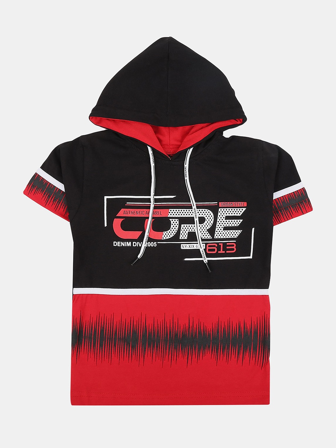 

V-Mart Boys Colourblocked Cotton T-shirt, Red