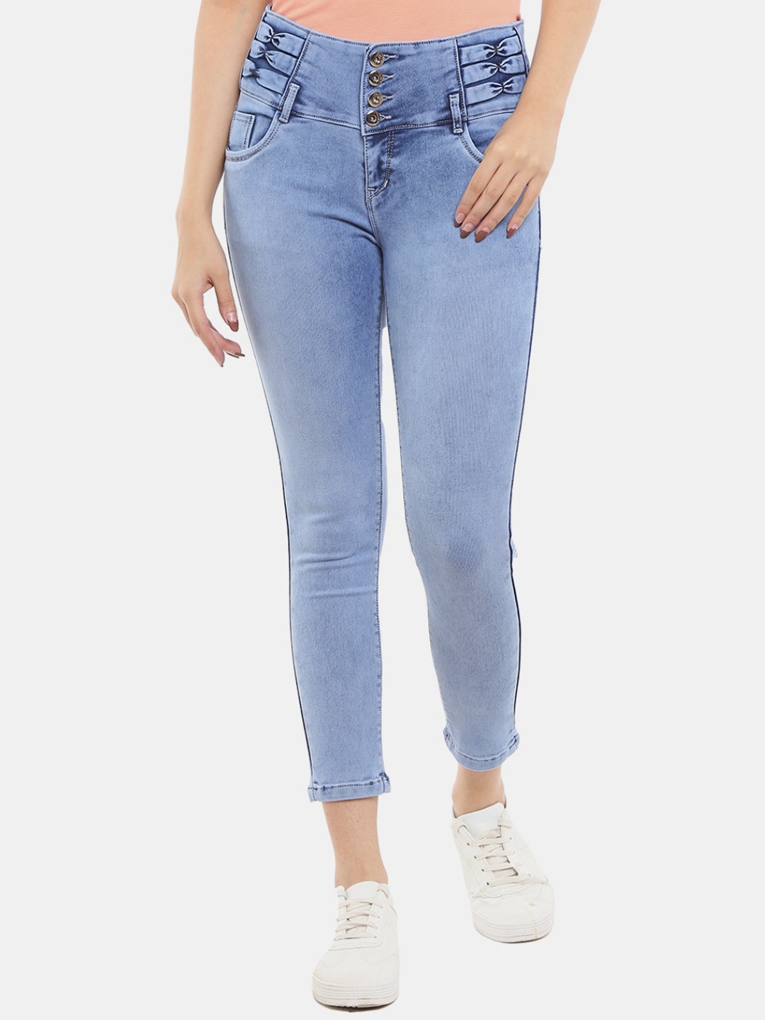 

V-Mart Women Classic Cotton High Waist Jeans, Blue