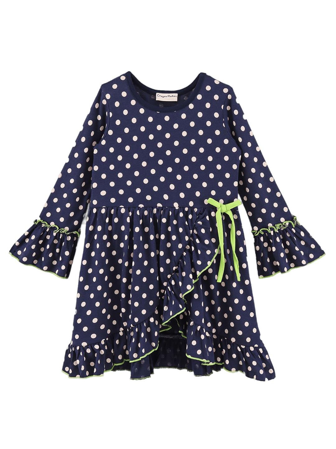 

CrayonFlakes A-Line Print Cotton Dress, Navy blue