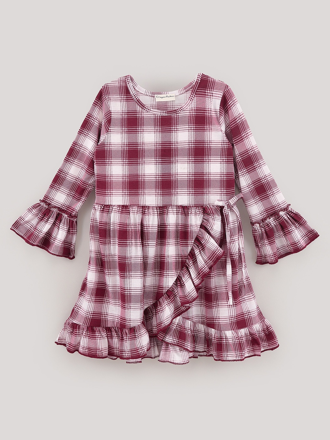 

CrayonFlakes Checked A-Line Dress, Maroon