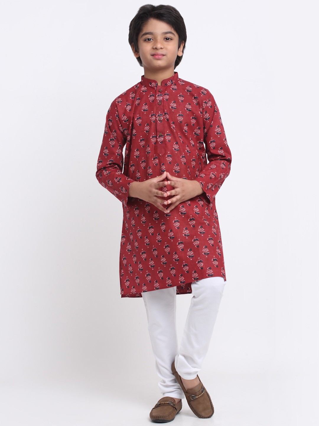 

KRAFT INDIA Boys Floral Printed Kurta with Pyjamas, Maroon