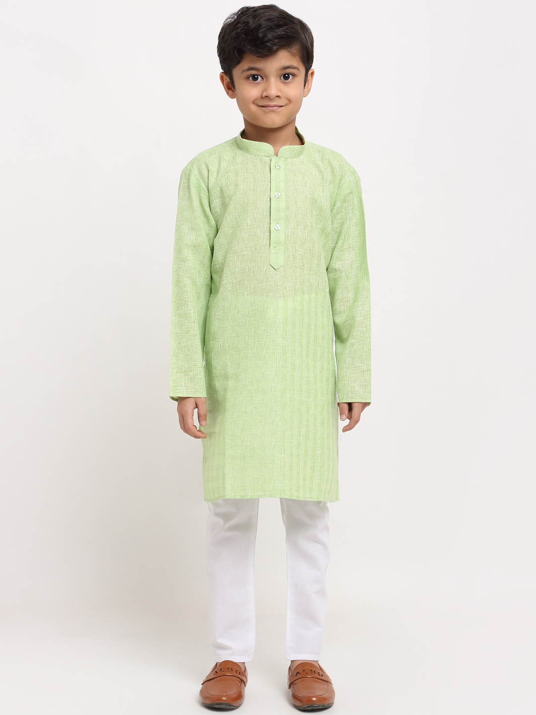 

KRAFT INDIA Boys Pure Cotton Kurta with Pyjamas, Green