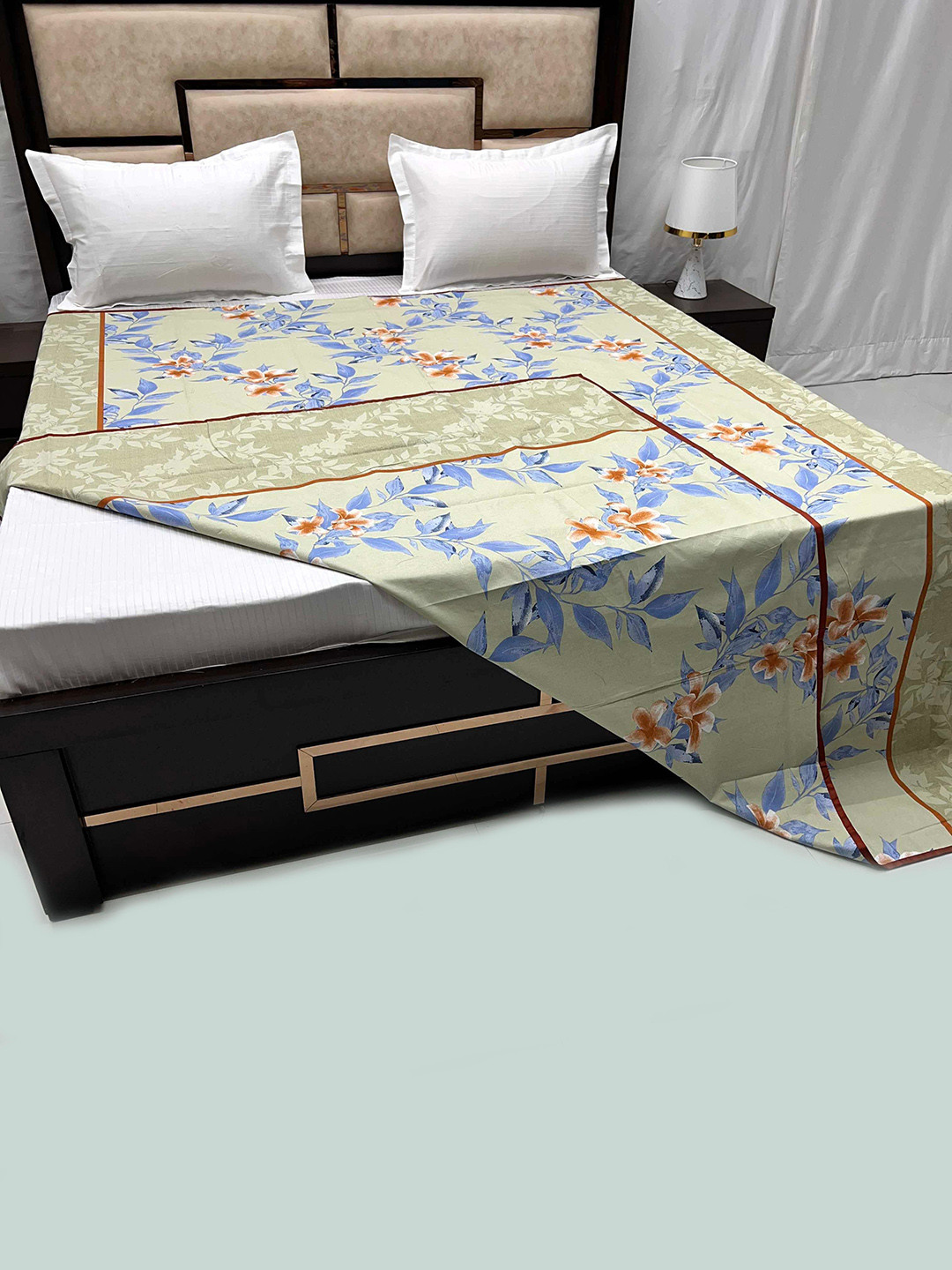 

Pure Decor Green Printed Pure Cotton 300 TC Super King Duvet Cover