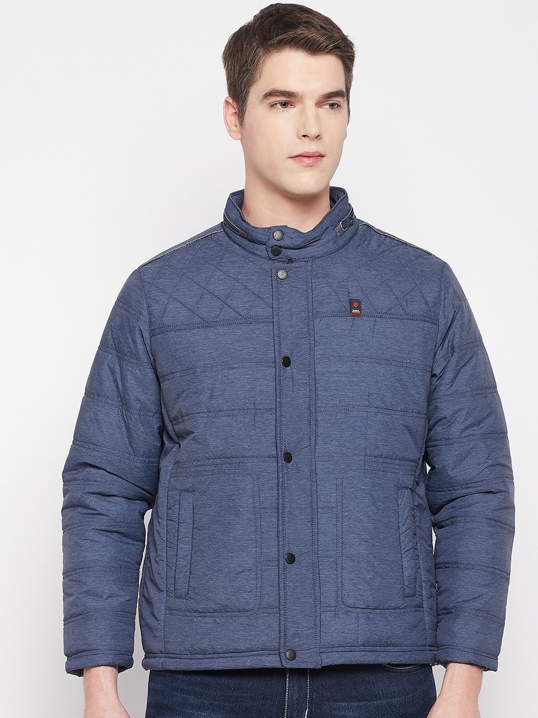 

Duke Men Stand Collar Padded Jacket, Blue