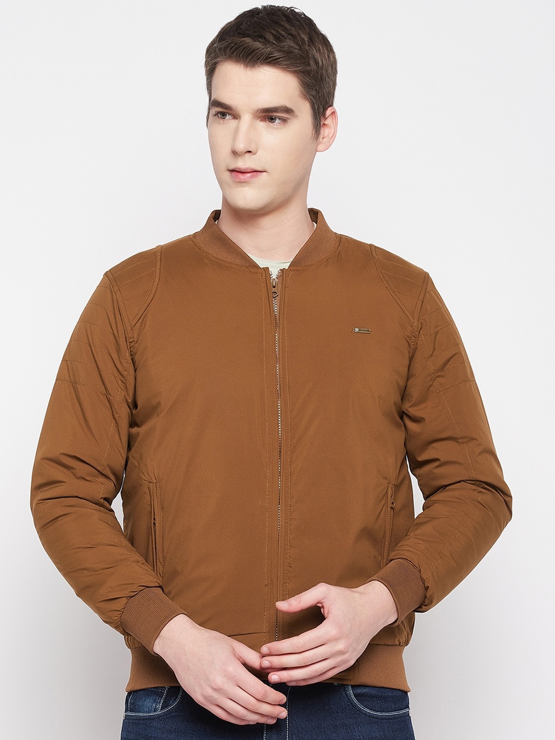 

Duke Men Solid Long Sleeves Bomber Jacket, Rust