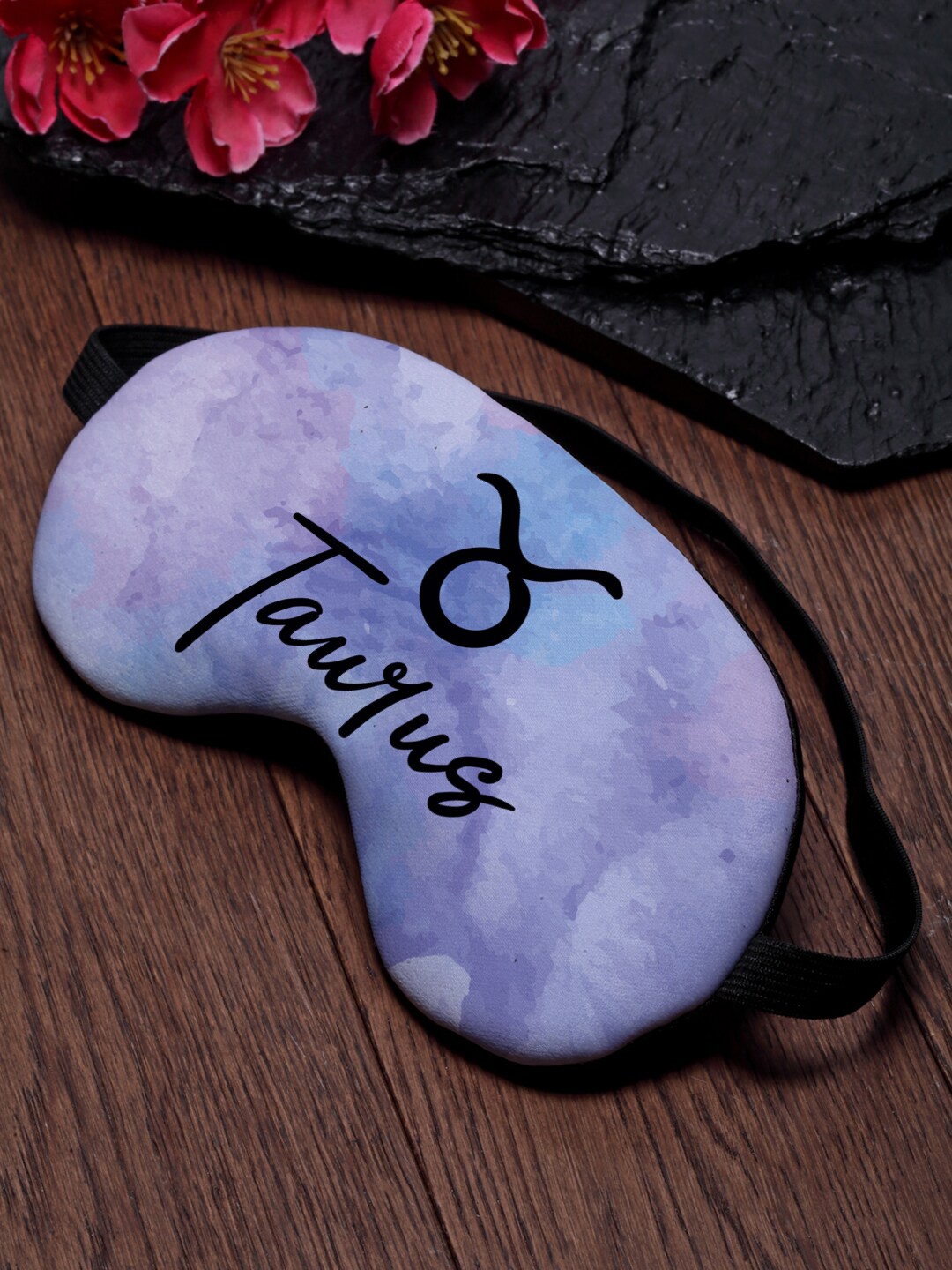 

Crazy Corner Taurus Zodiac Sign Printed Travel Eye Mask, Blue