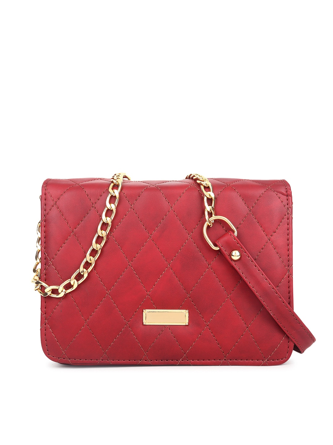 

Stropcarry Textured Structured Sling Bag with Quilted, Maroon