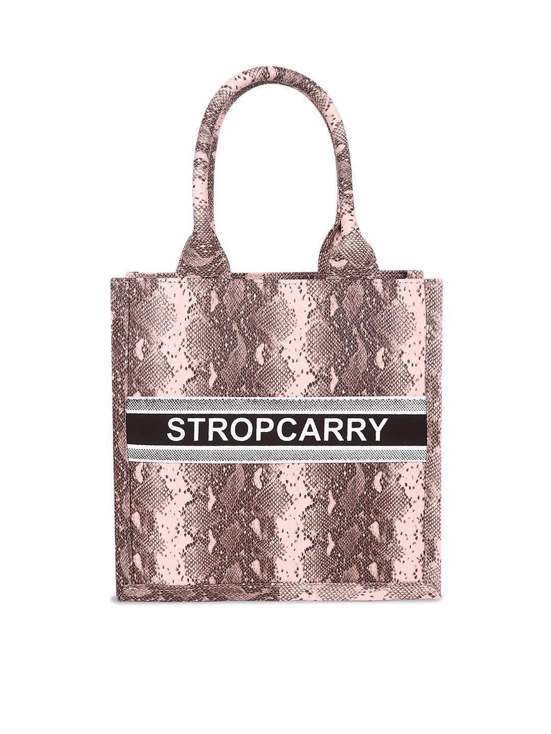 

Stropcarry Textured PU Structured Tote Bag with Fringed, Pink
