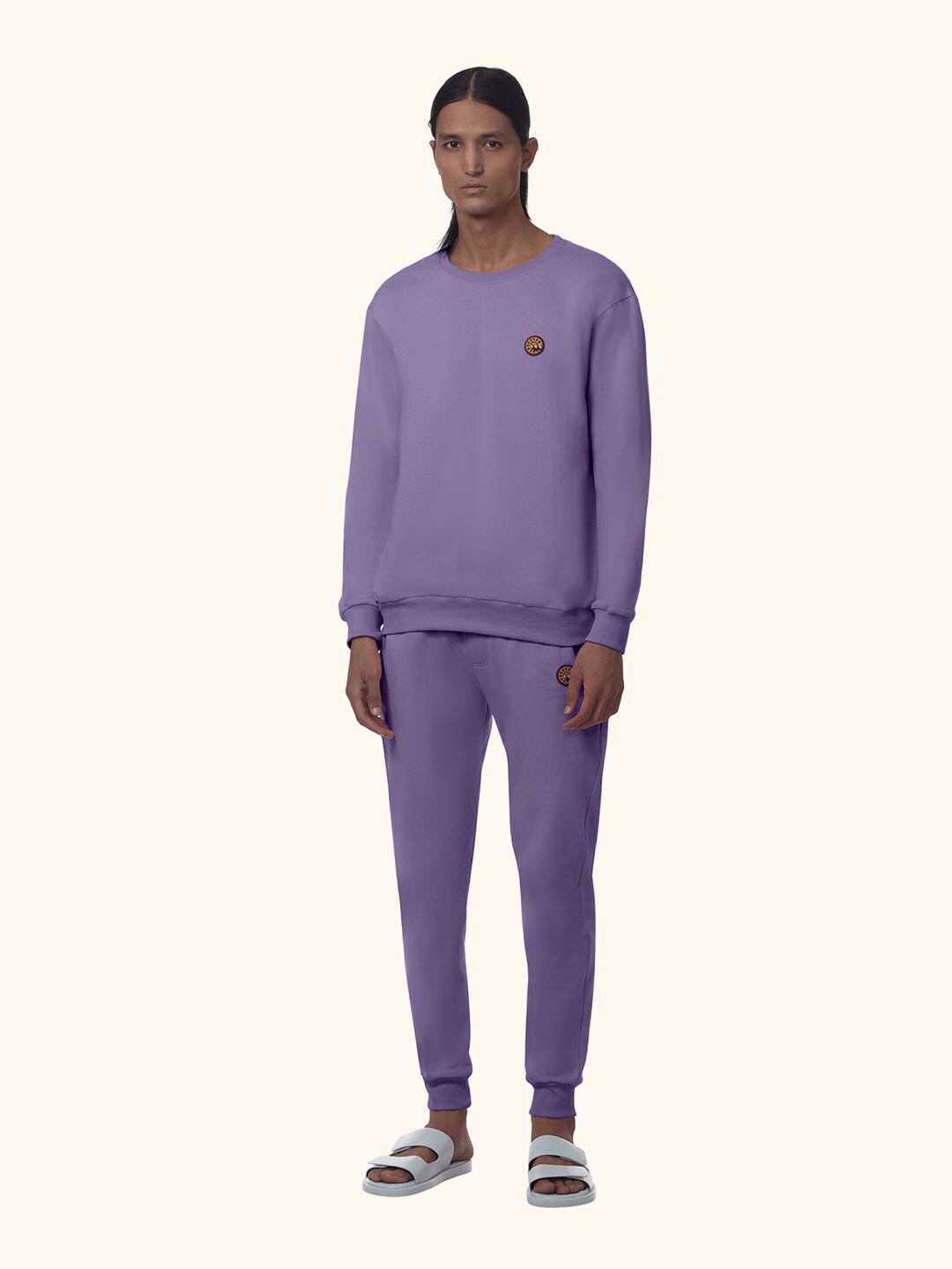 

PANGOLIN Men Round Neck Cotton Pullover Sweatshirt, Purple