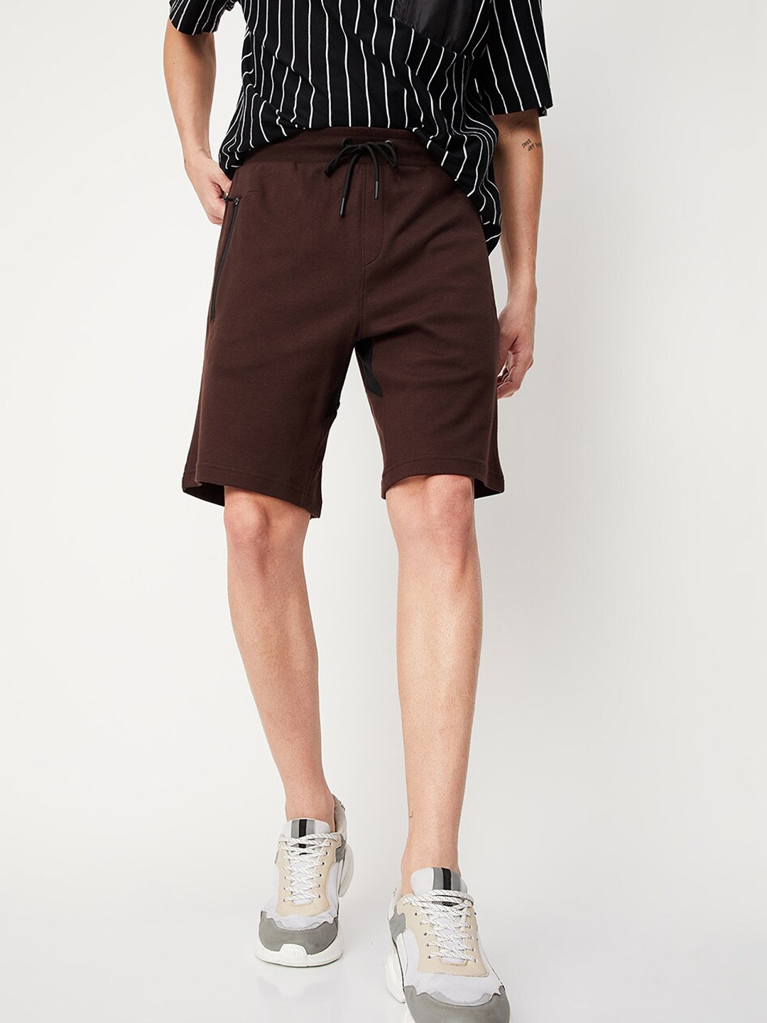 

max Men Cotton Regular Fit Shorts, Brown