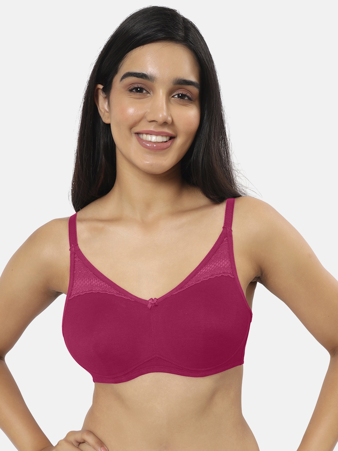 

Amante Non Padded Wirefree Lace Concealer T-Shirt Bra - BRA92201, Magenta
