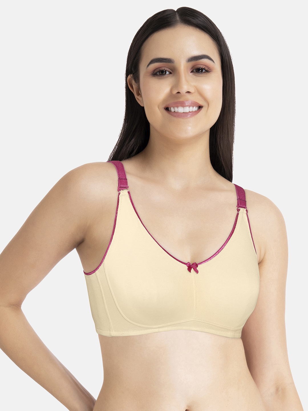 

Amante Solid Non-Padded Non-Wired Full Coverage T-Shirt Bra BRA91801, Cream