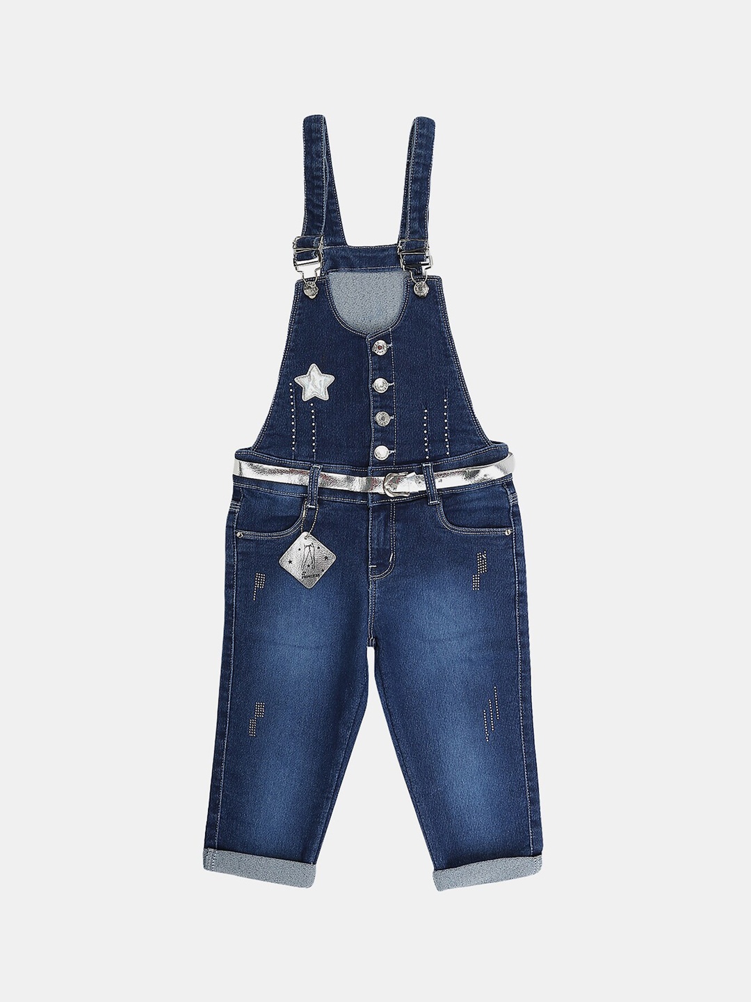 

V-Mart Girls Cotton Dungaree, Blue