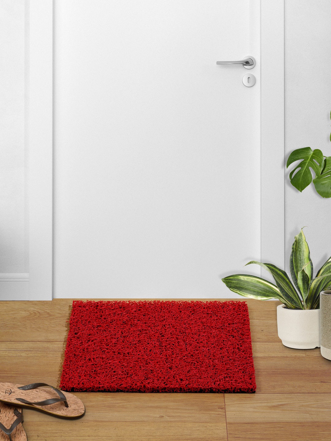 

DREAM WEAVERZ Textured 1000 GSM Medium Size Anti-Skid Rubber Coir Doormat, Red