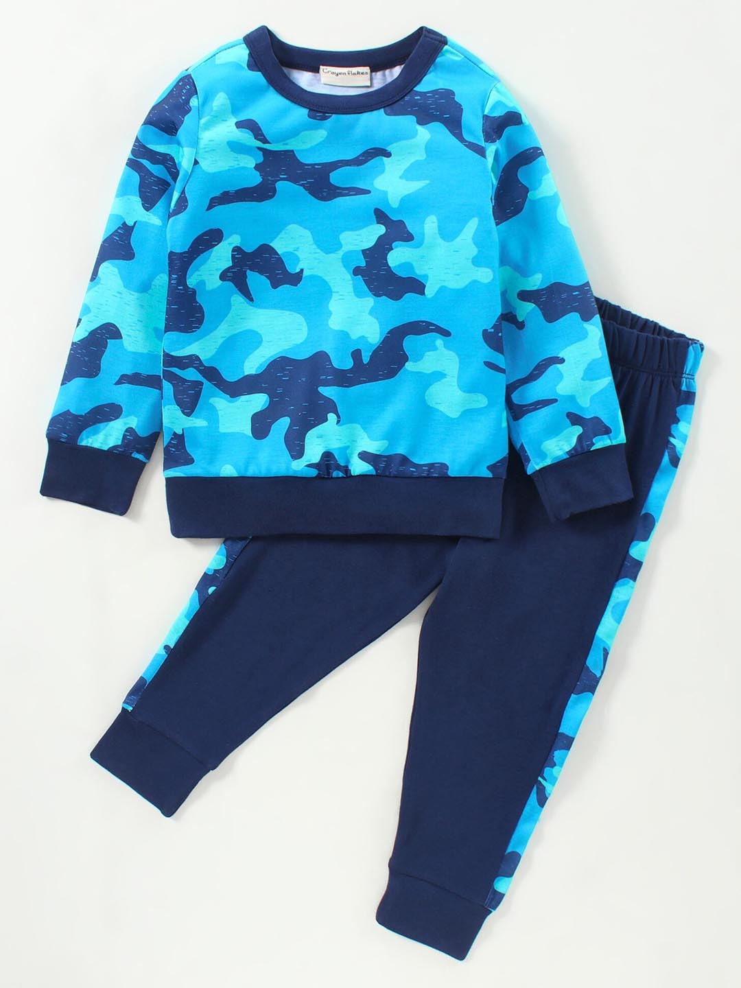 

CrayonFlakes Boys Printed T-shirt with Pyjama Set, Blue