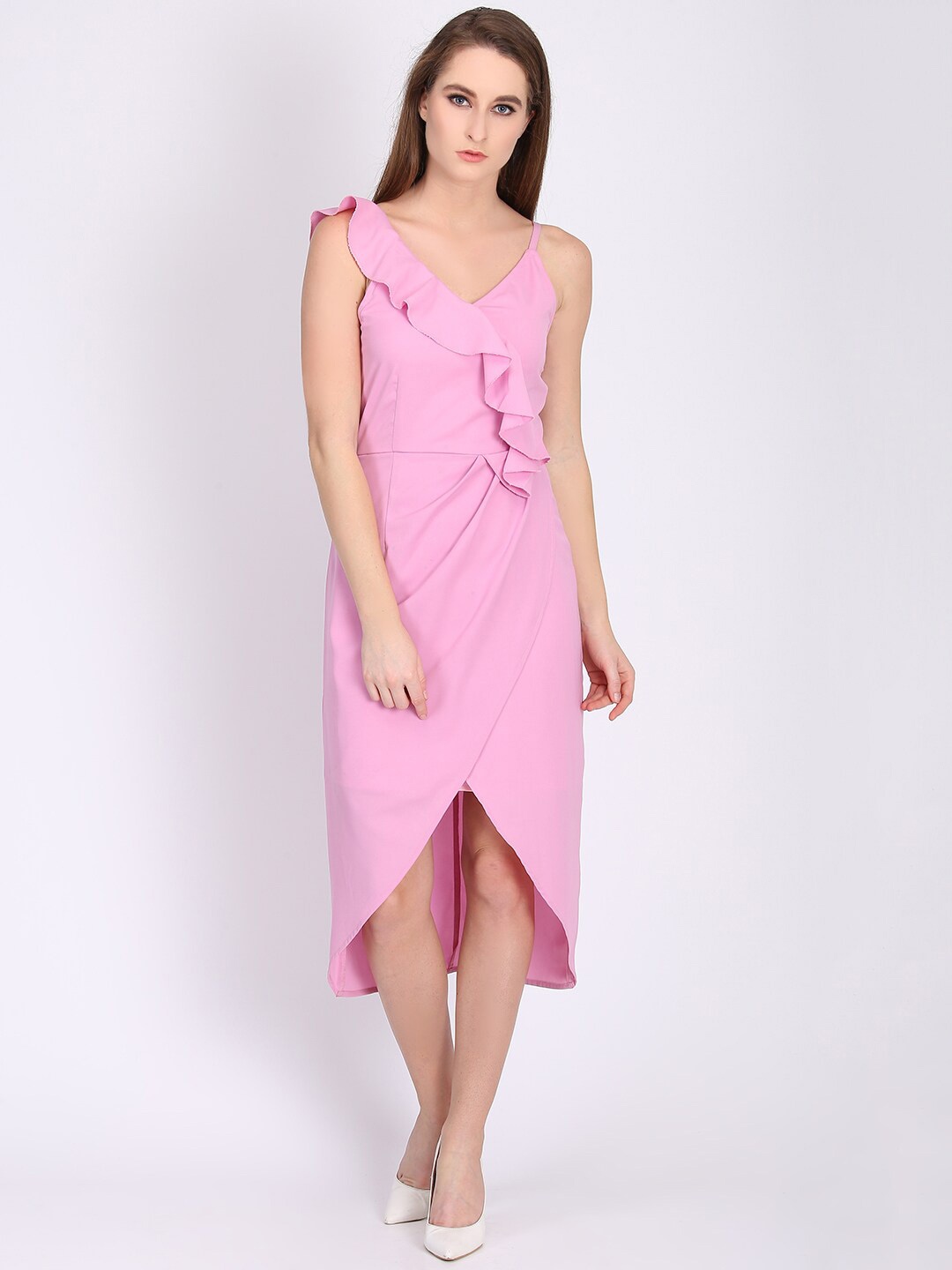 

DODO & MOA Crepe Sheath Midi Dress, Pink