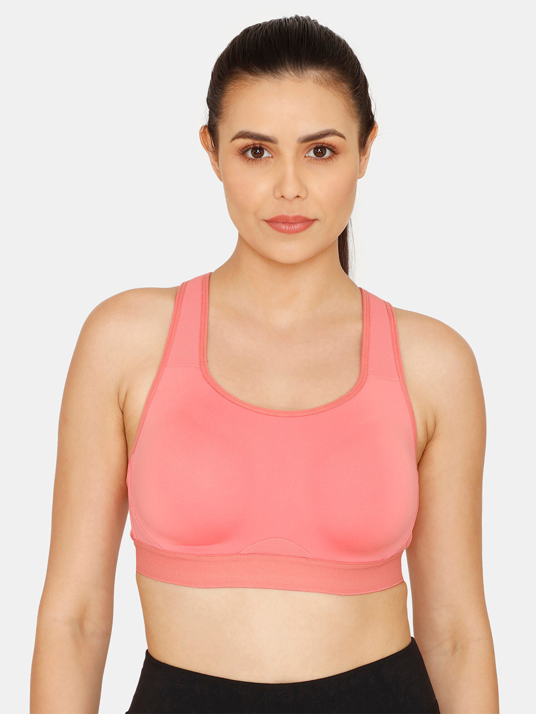 

Zelocity by Zivame Non-Padded Seamless Sports Bra ZC40PHCOREAPINK, Pink