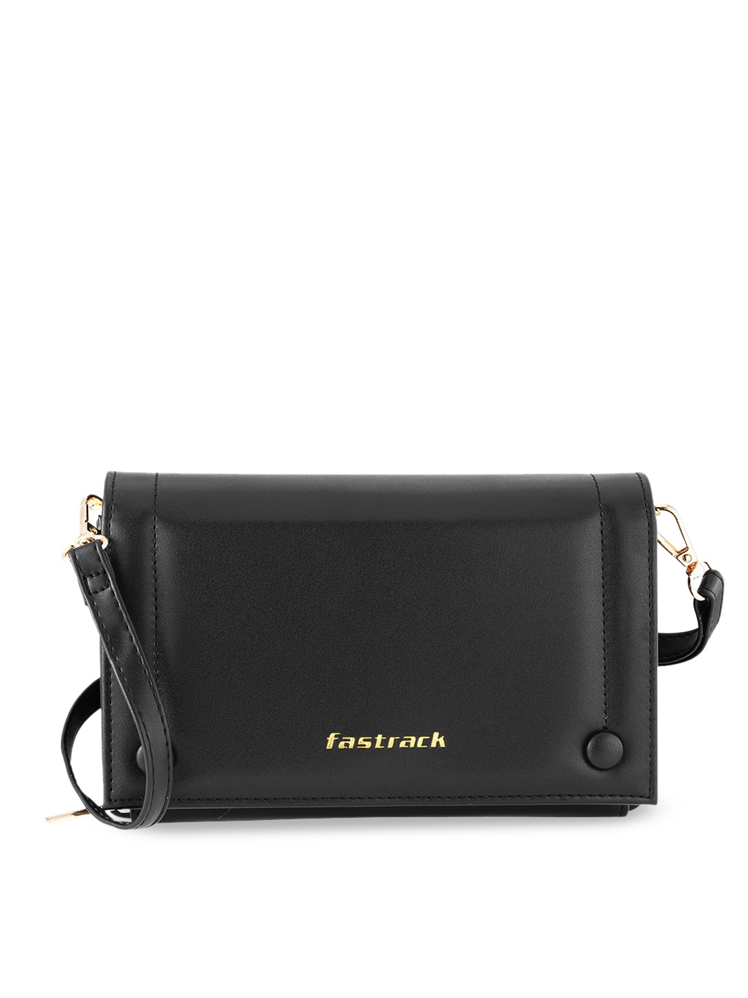 

Fastrack Black PU Structured Sling Bag