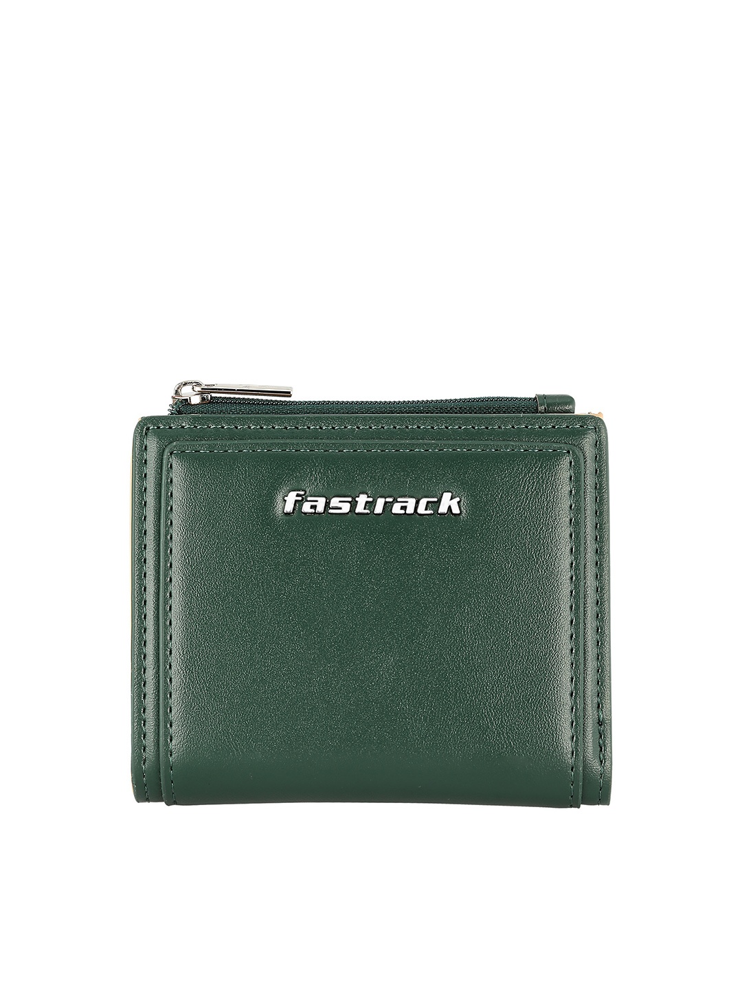 

Fastrack Women Textured Two Fold Wallet, Green