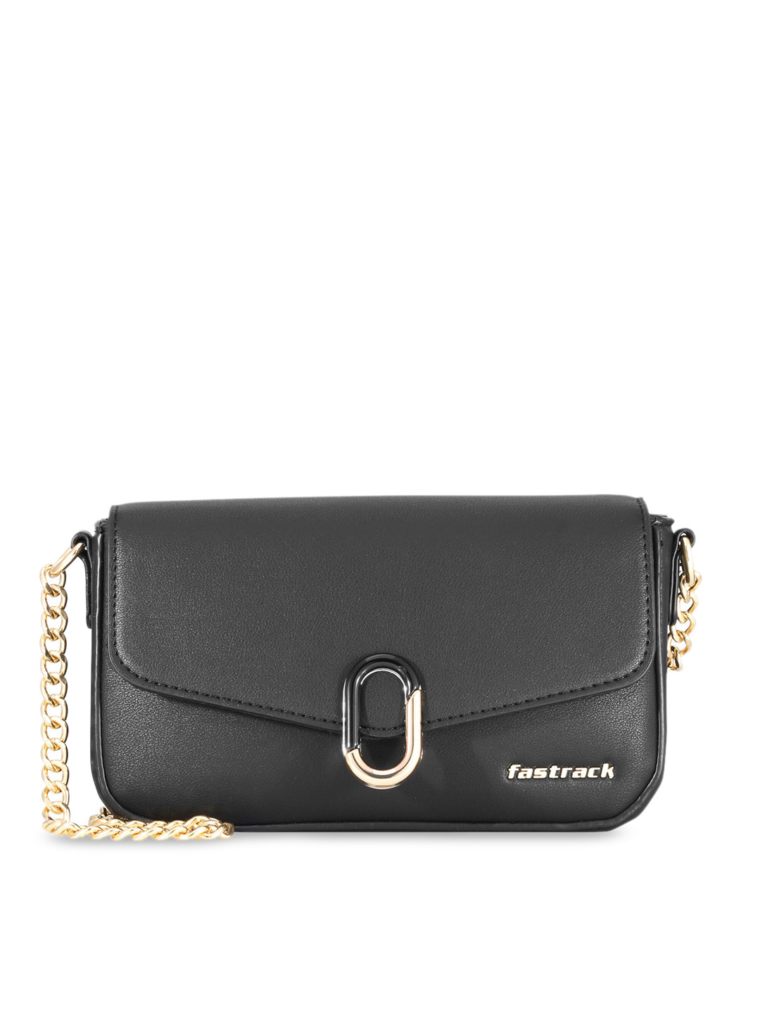 

Fastrack PU Structured Sling Bag, Black