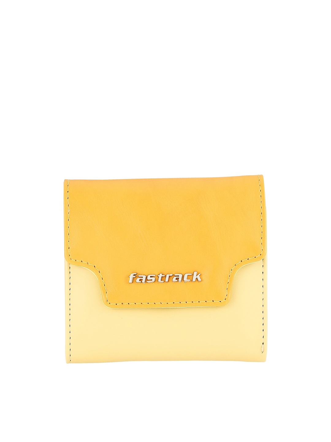 

Fastrack Women Textured PU Two Fold Wallet, Yellow