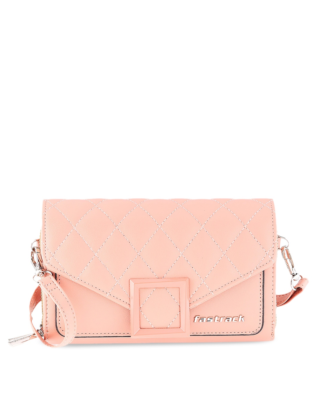 

Fastrack PU Structured Sling Bag, Pink