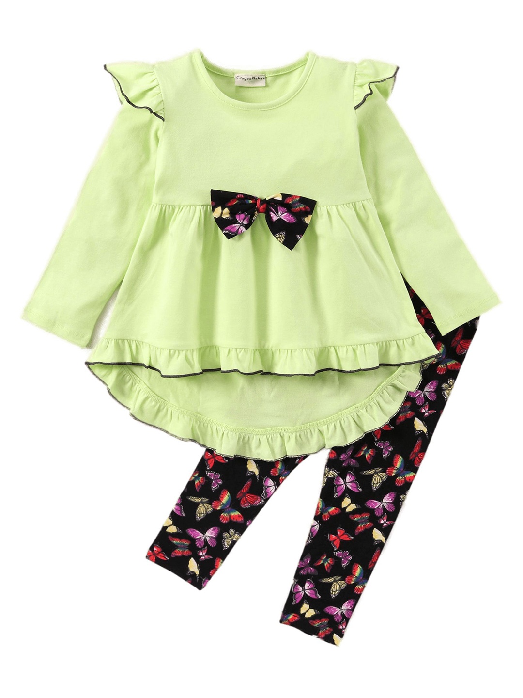 

CrayonFlakes Girls Top with Leggings, Green