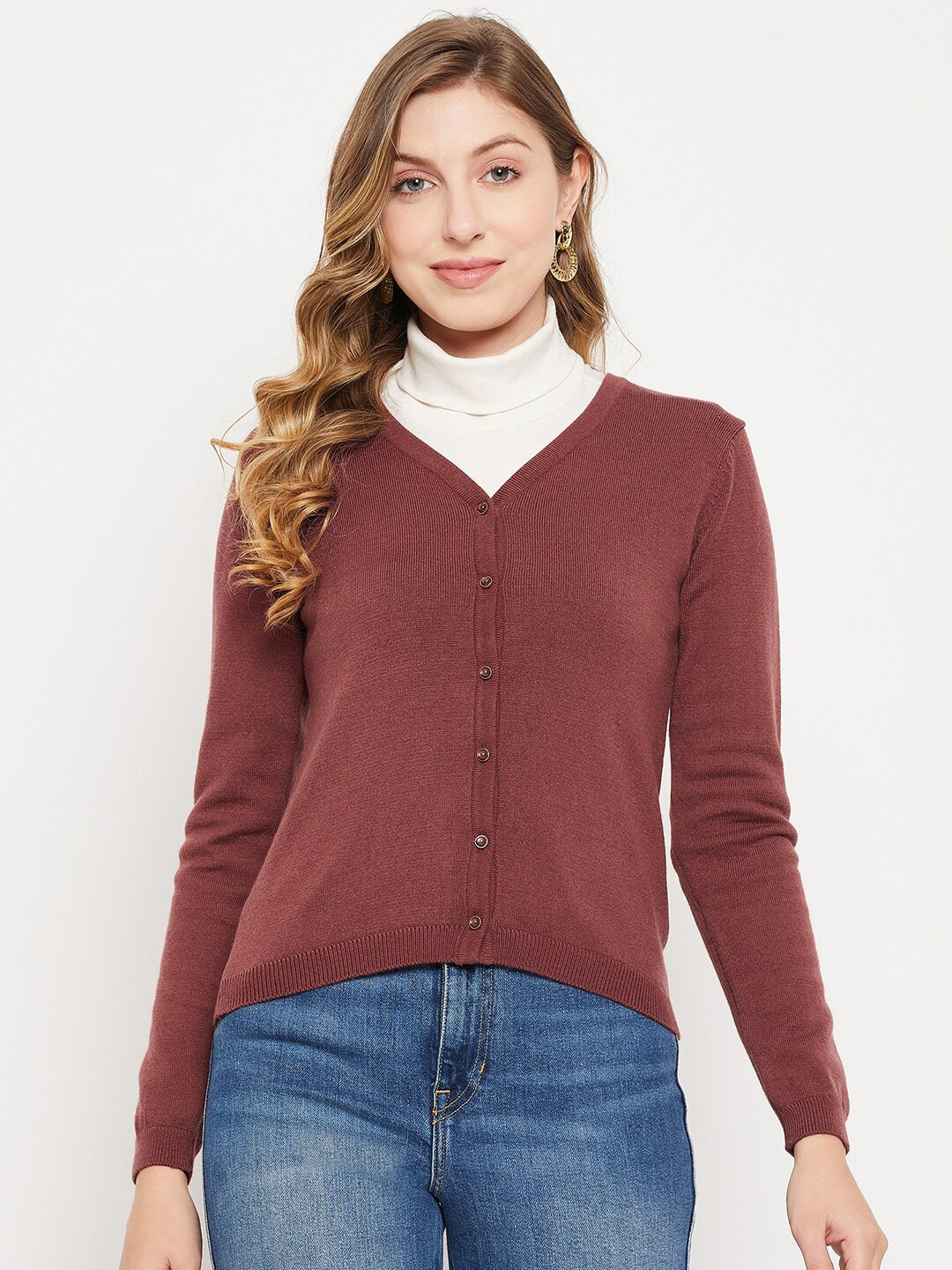 

Madame Women Acrylic Cardigan Sweater, Brown