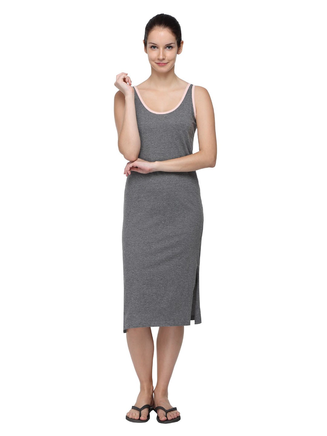 

Slumber Jill Knee Length Nightdress, Charcoal