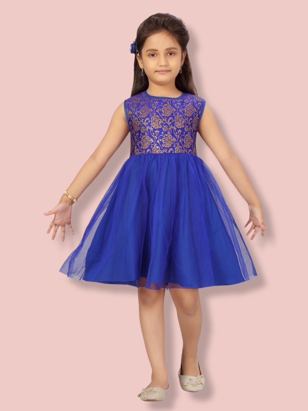 

Aarika Ethnic Motifs Cotton Dress, Blue