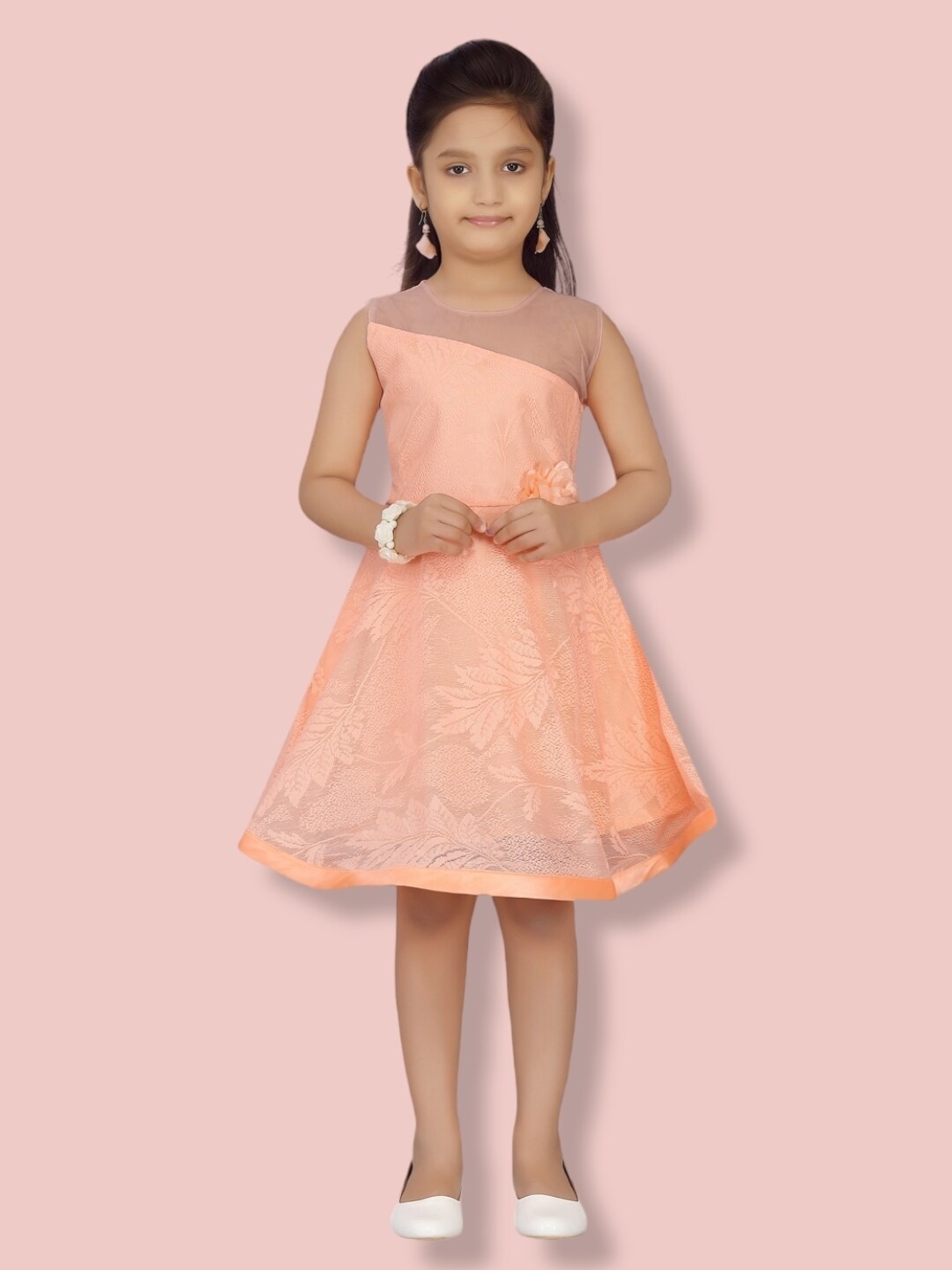 

Aarika A-Line Sleeveless Dress, Peach