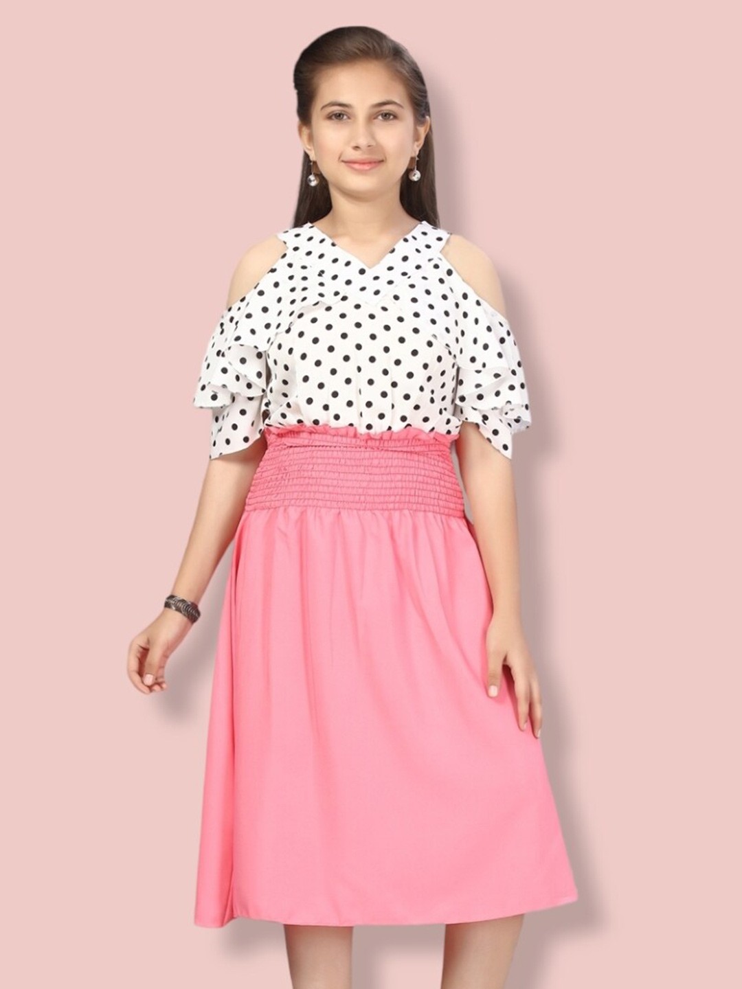 

Aarika Girls Fit & Flare Midi Dress, Pink